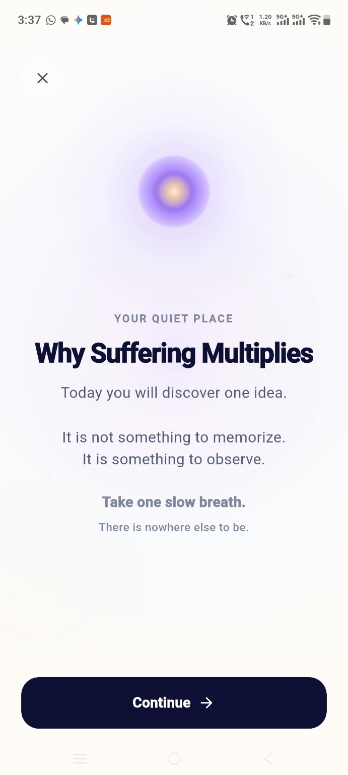 Your Quiet Place before an understanding